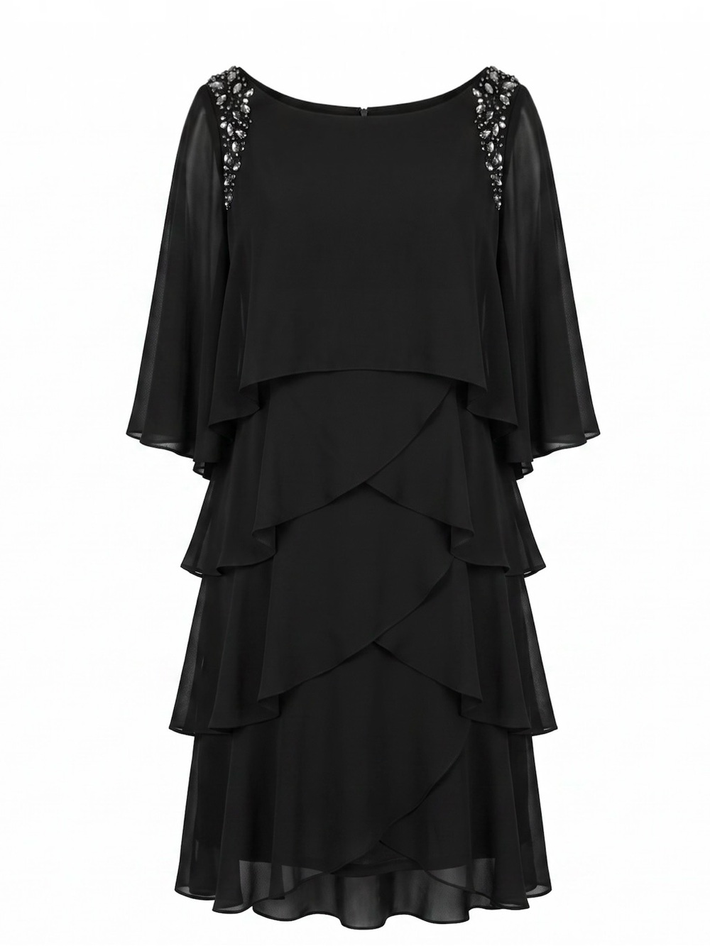 SLNY Dress Chiffon Cocktail Cape - Picture 2 of 7
